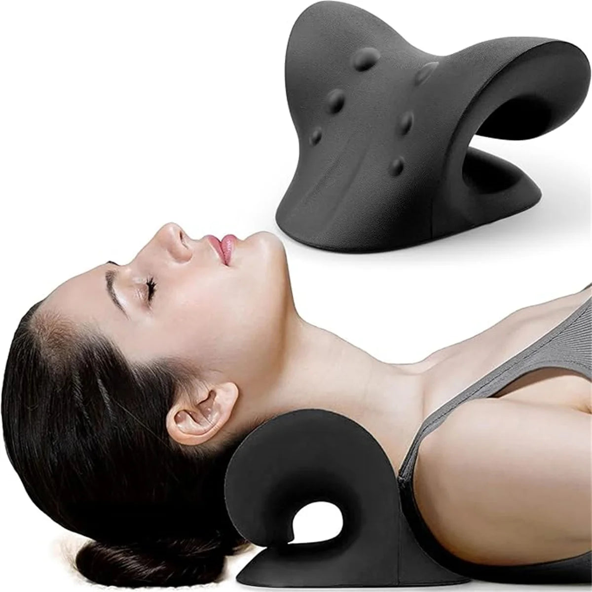 Neck traction pillow