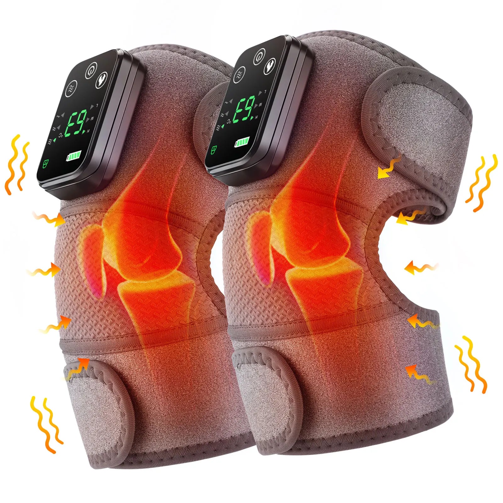 Heated knee massager
