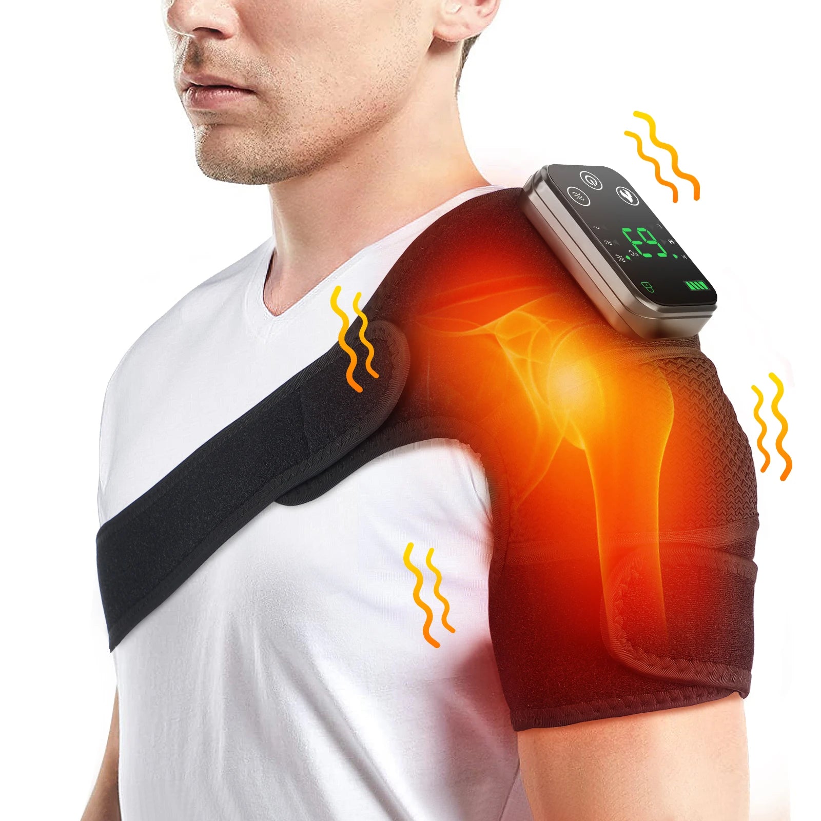 Heated knee massager