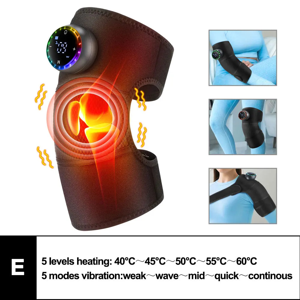 Heated knee massager